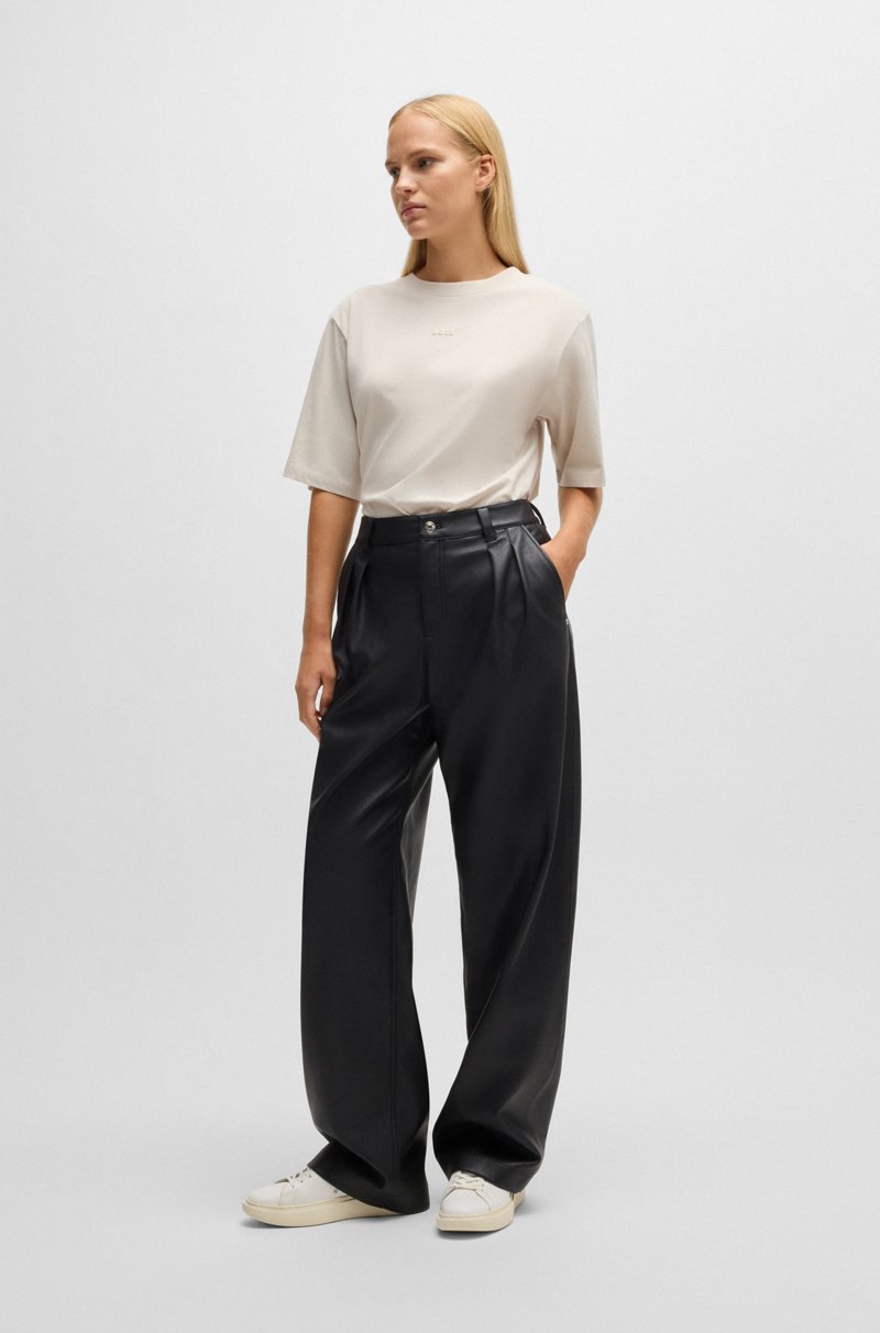 Hugo Boss Camiseta En Punto De Algodón Con Logo Estampado