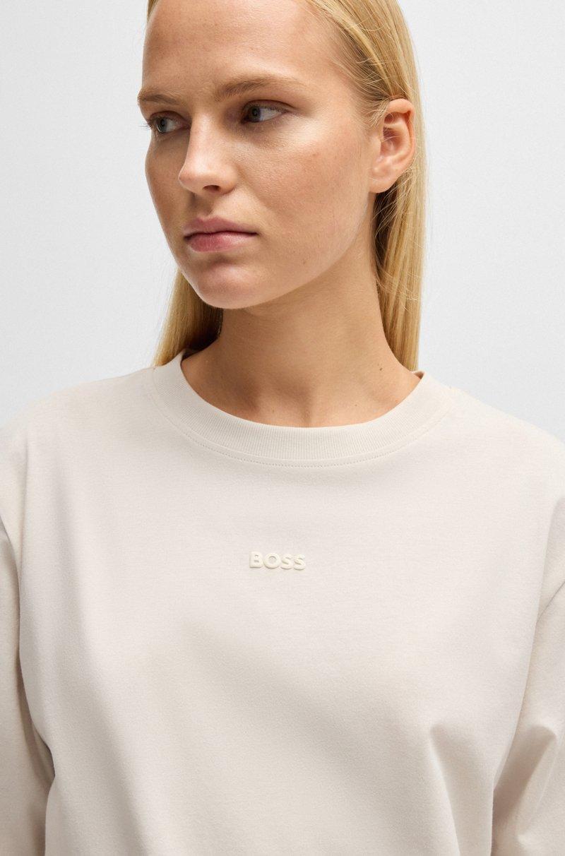 Hugo Boss Camiseta En Punto De Algodón Con Logo Estampado