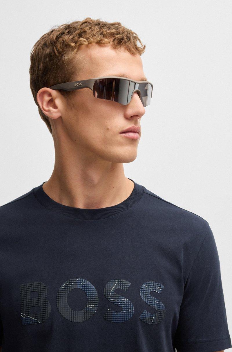 Hugo Boss Camiseta En Punto De Algodón Con Logo Estampado