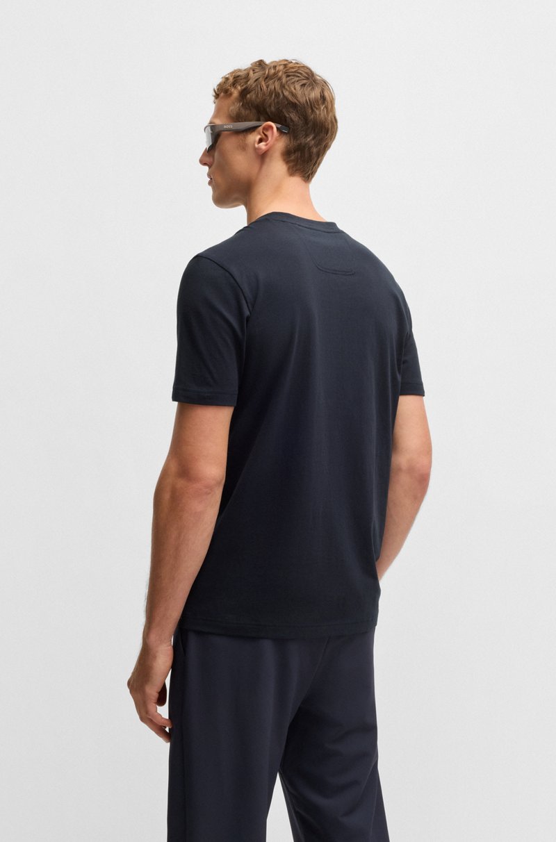 Hugo Boss Camiseta En Punto De Algodón Con Logo Estampado