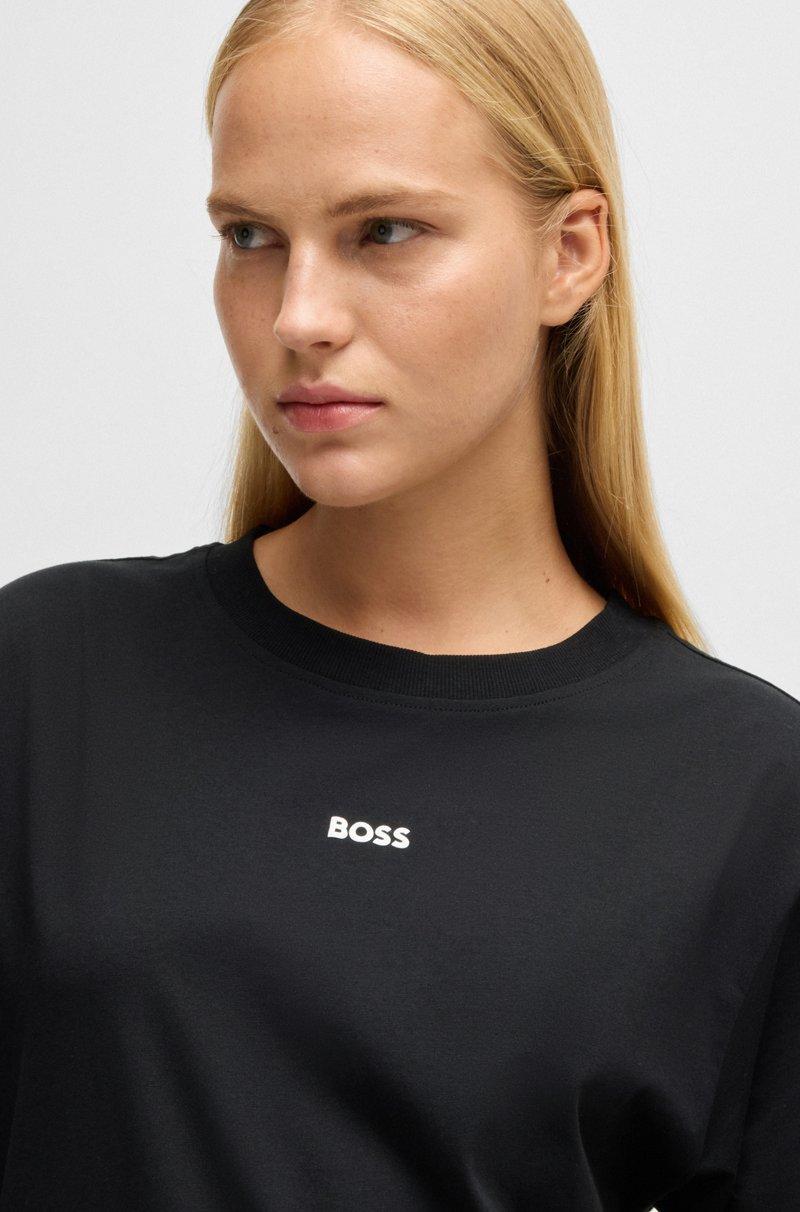 Hugo Boss Camiseta En Punto De Algodón Con Logo Estampado