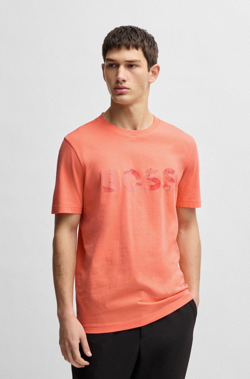 Hugo Boss Camiseta En Punto De Algodón Con Logo Estampado