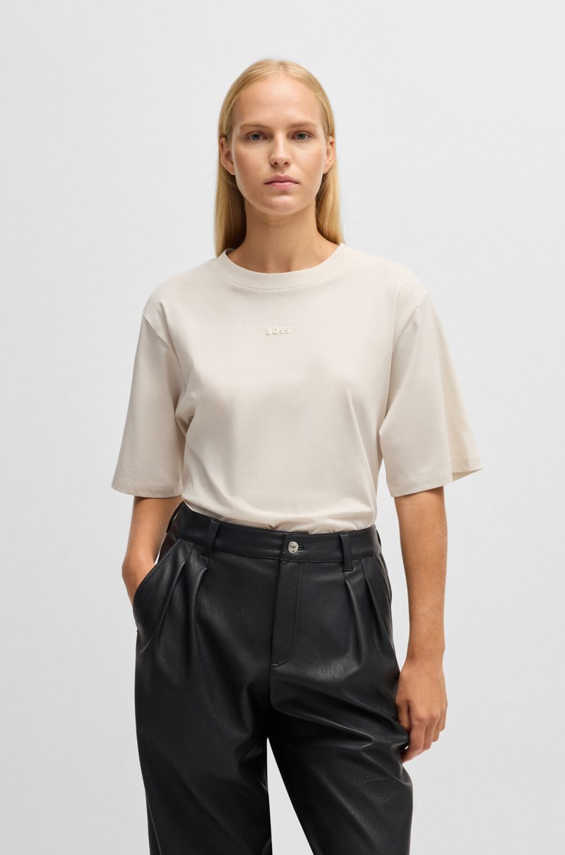 Hugo Boss Camiseta en punto de algodón con logo estampado