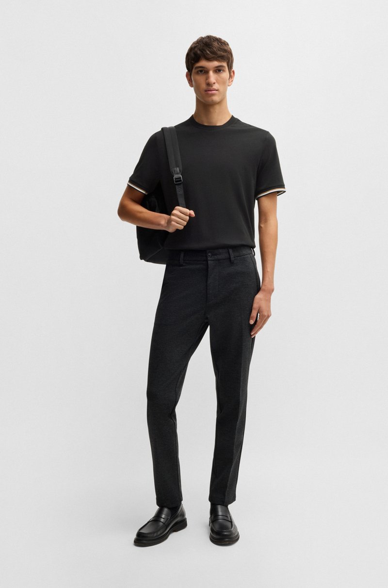 Hugo Boss Camiseta En Punto De Algodón Con Raya Característica En Los Puños