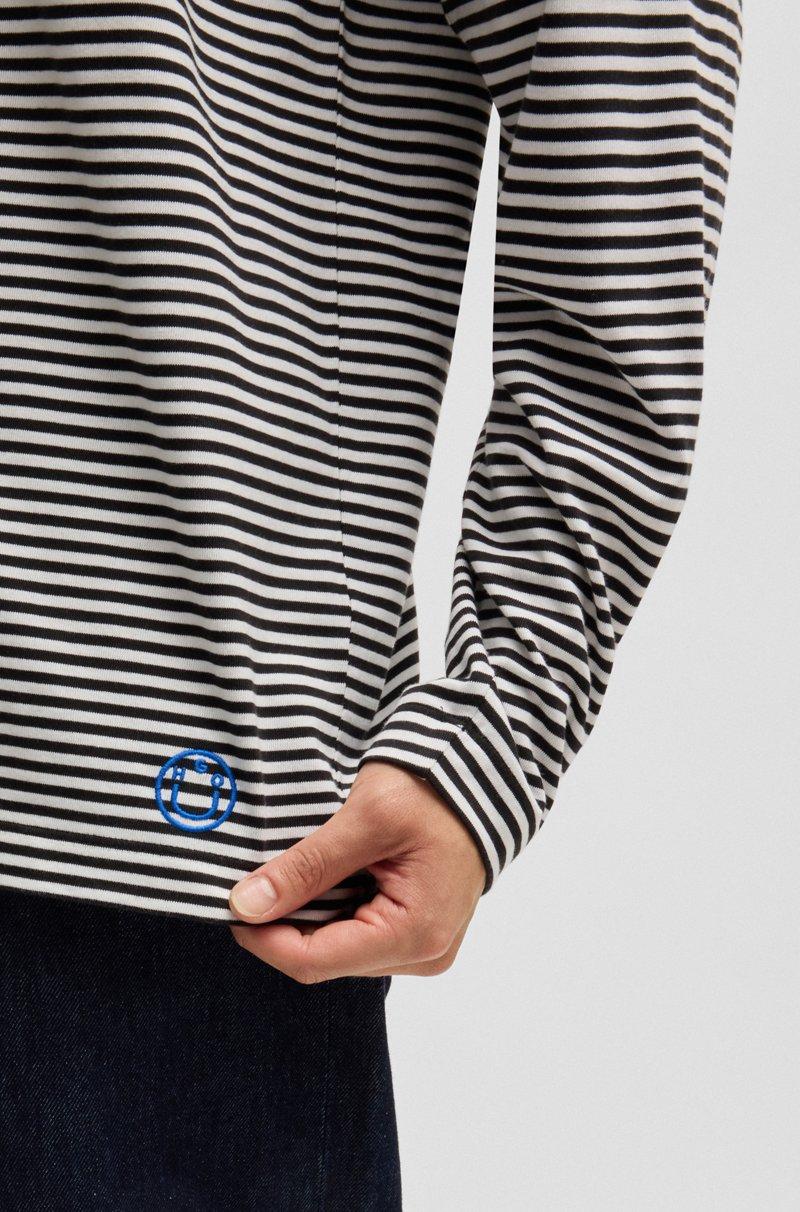 Hugo Boss Camiseta Holgada De Punto De Algodón Con Rayas Horizontales