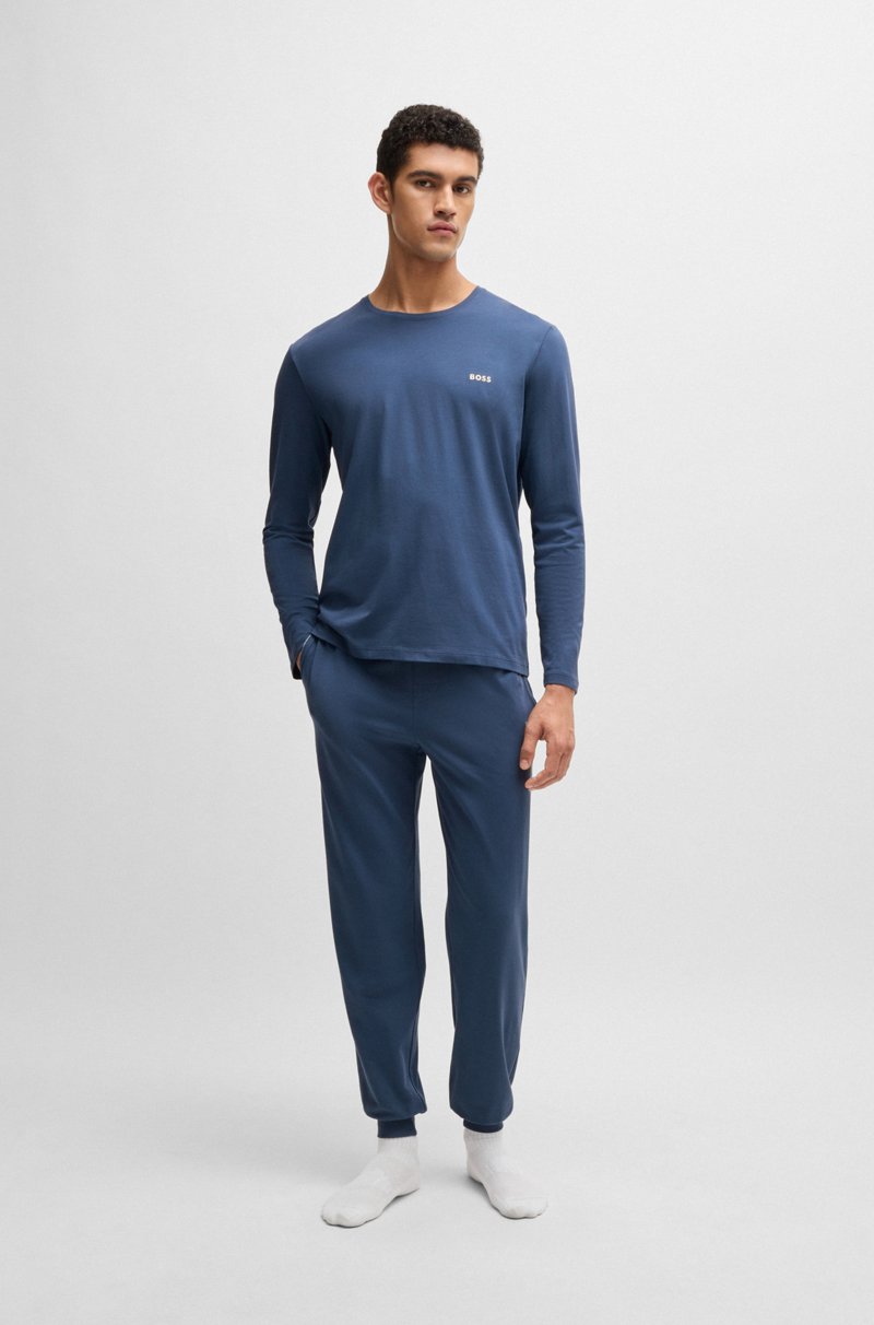 Hugo Boss Camiseta Homewear De Algodón Elástico Con Logo Bordado