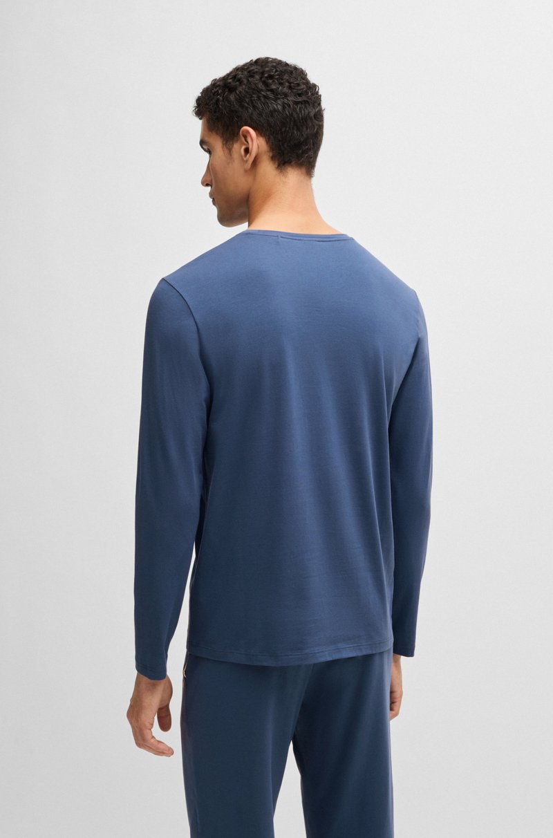 Hugo Boss Camiseta Homewear De Algodón Elástico Con Logo Bordado