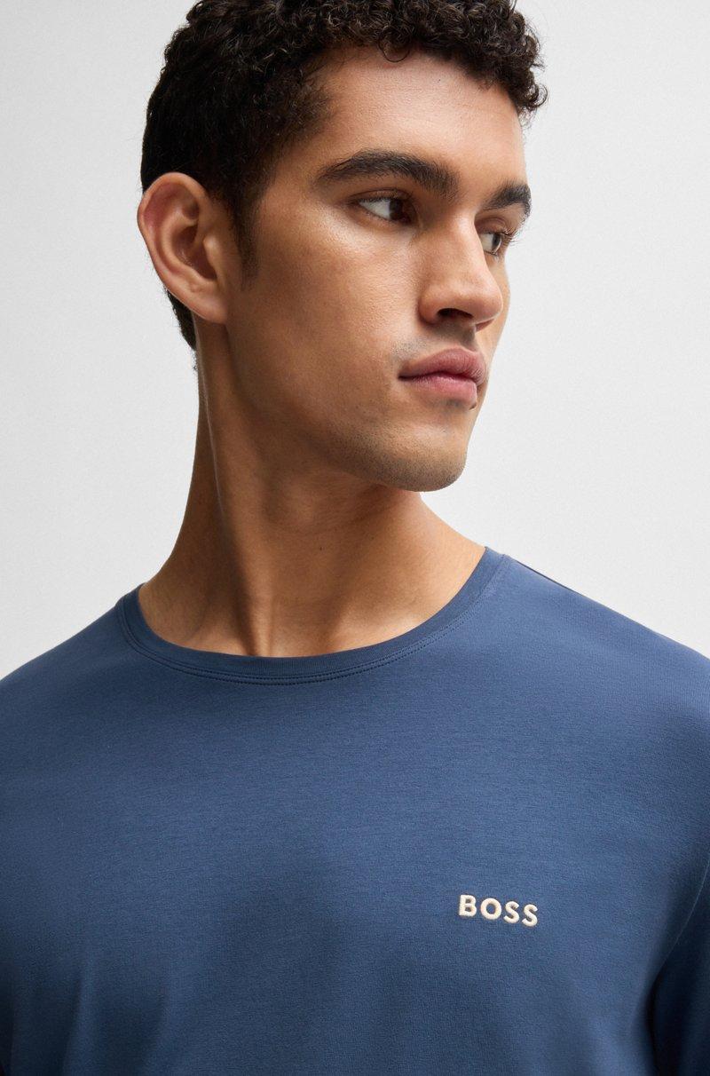 Hugo Boss Camiseta Homewear De Algodón Elástico Con Logo Bordado