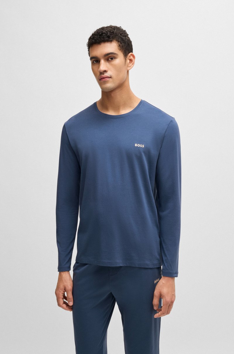 Hugo Boss Camiseta homewear de algodón elástico con logo bordado