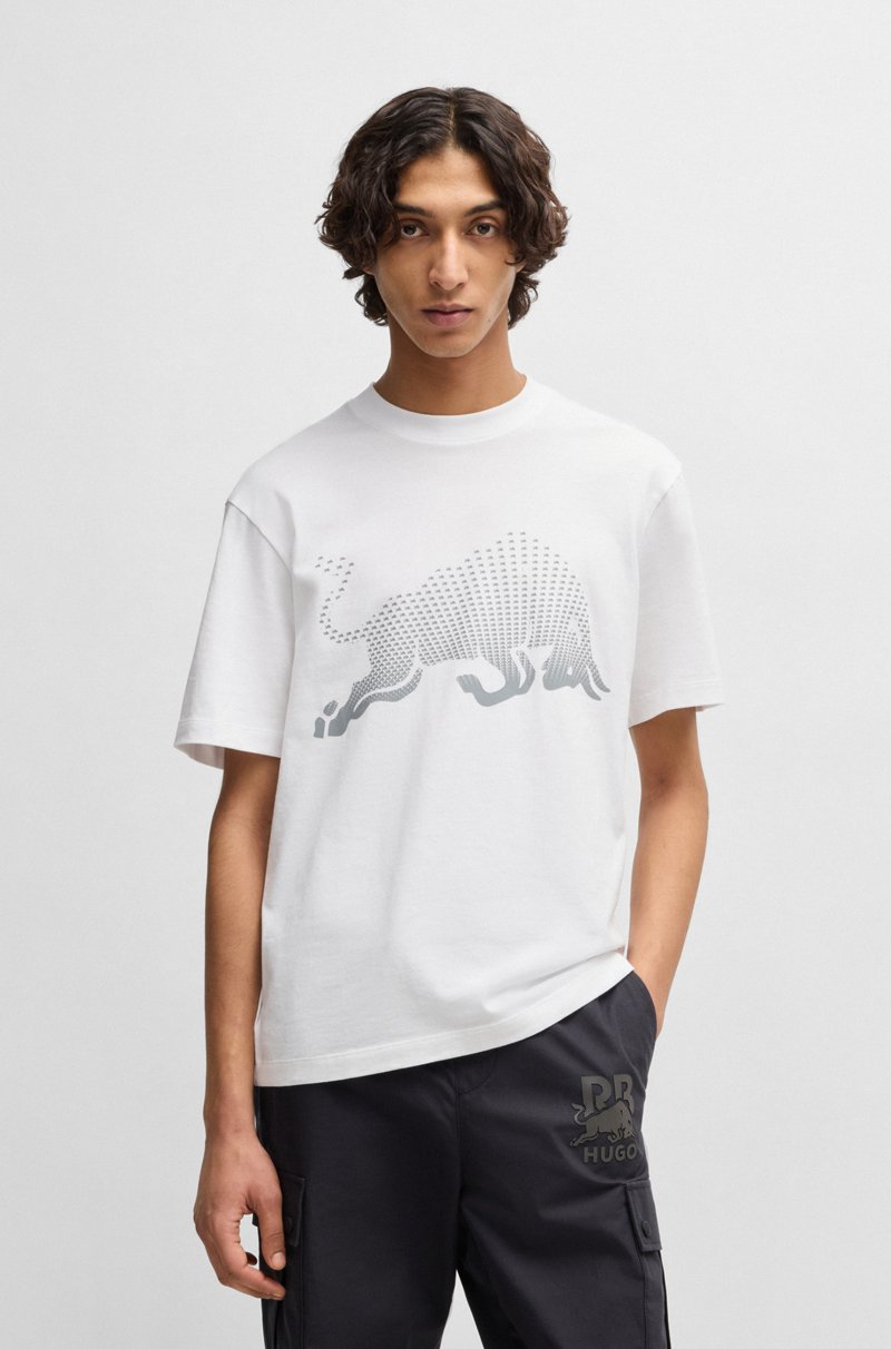 Hugo Boss Camiseta HUGO x RB en punto de algodón con gráfico de toro degradado