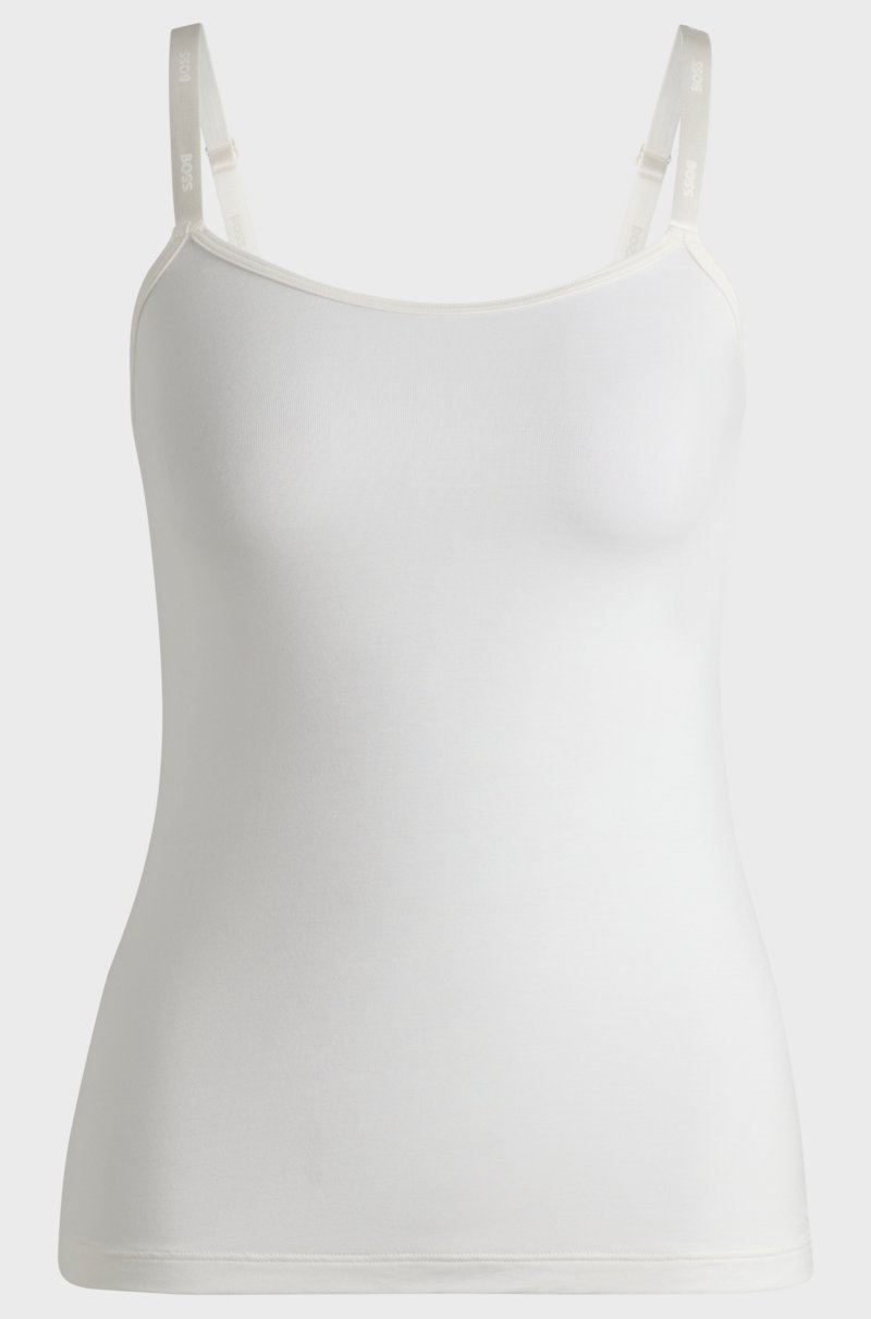 Hugo Boss Camiseta Interior De Punto Elástico Con Tirantes De La Marca