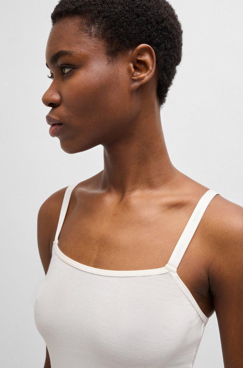 Hugo Boss Camiseta Interior De Punto Elástico Con Tirantes De La Marca