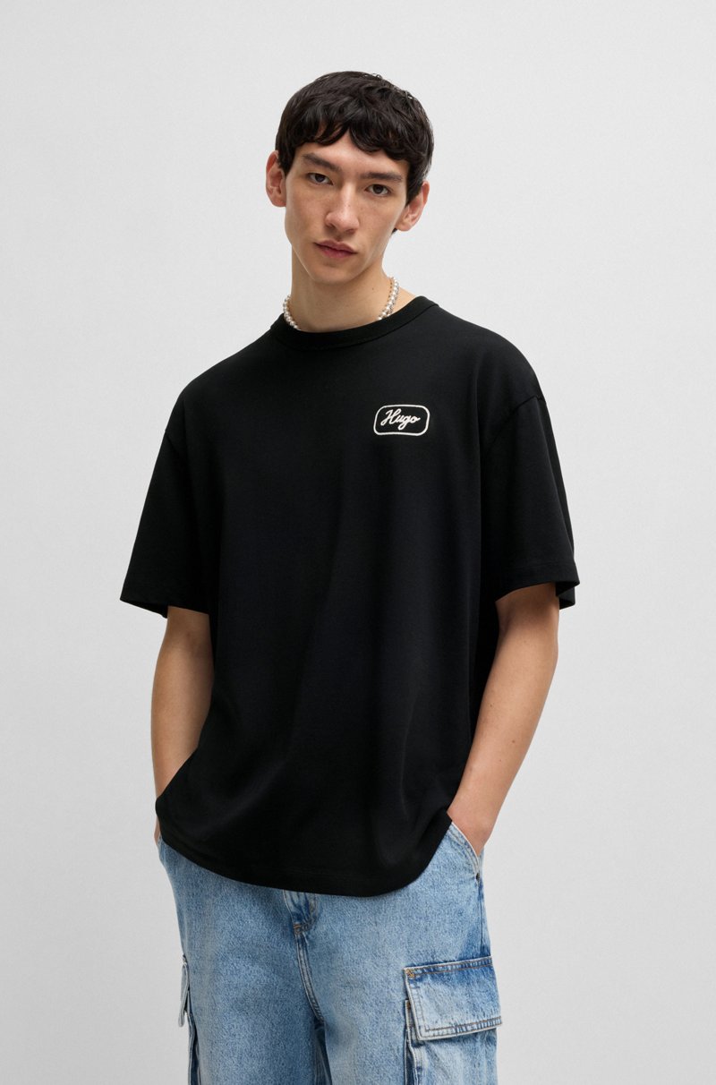 Hugo Boss Camiseta Loose Fit De Algodón Con Ilustración De Carreras