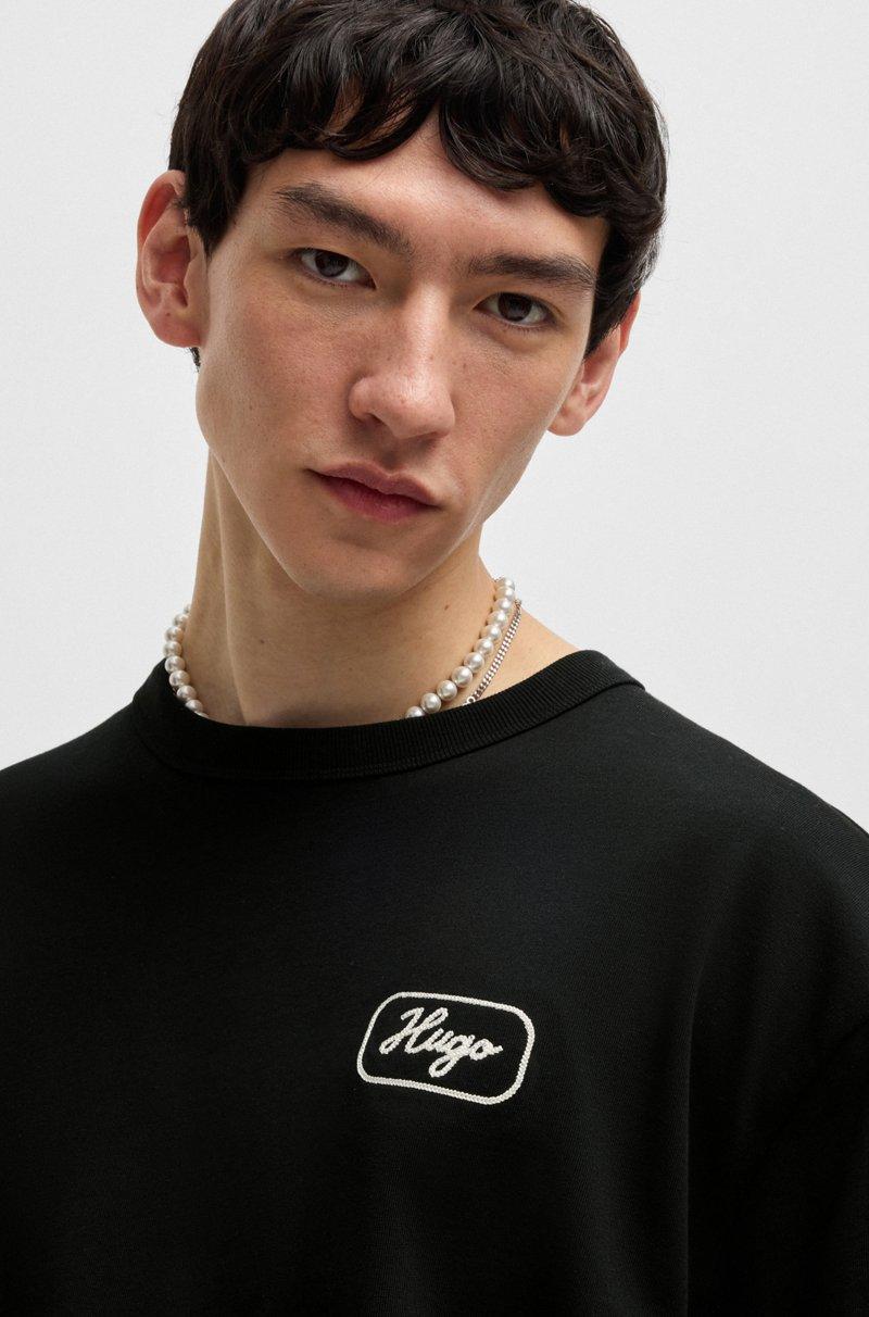 Hugo Boss Camiseta Loose Fit De Algodón Con Ilustración De Carreras