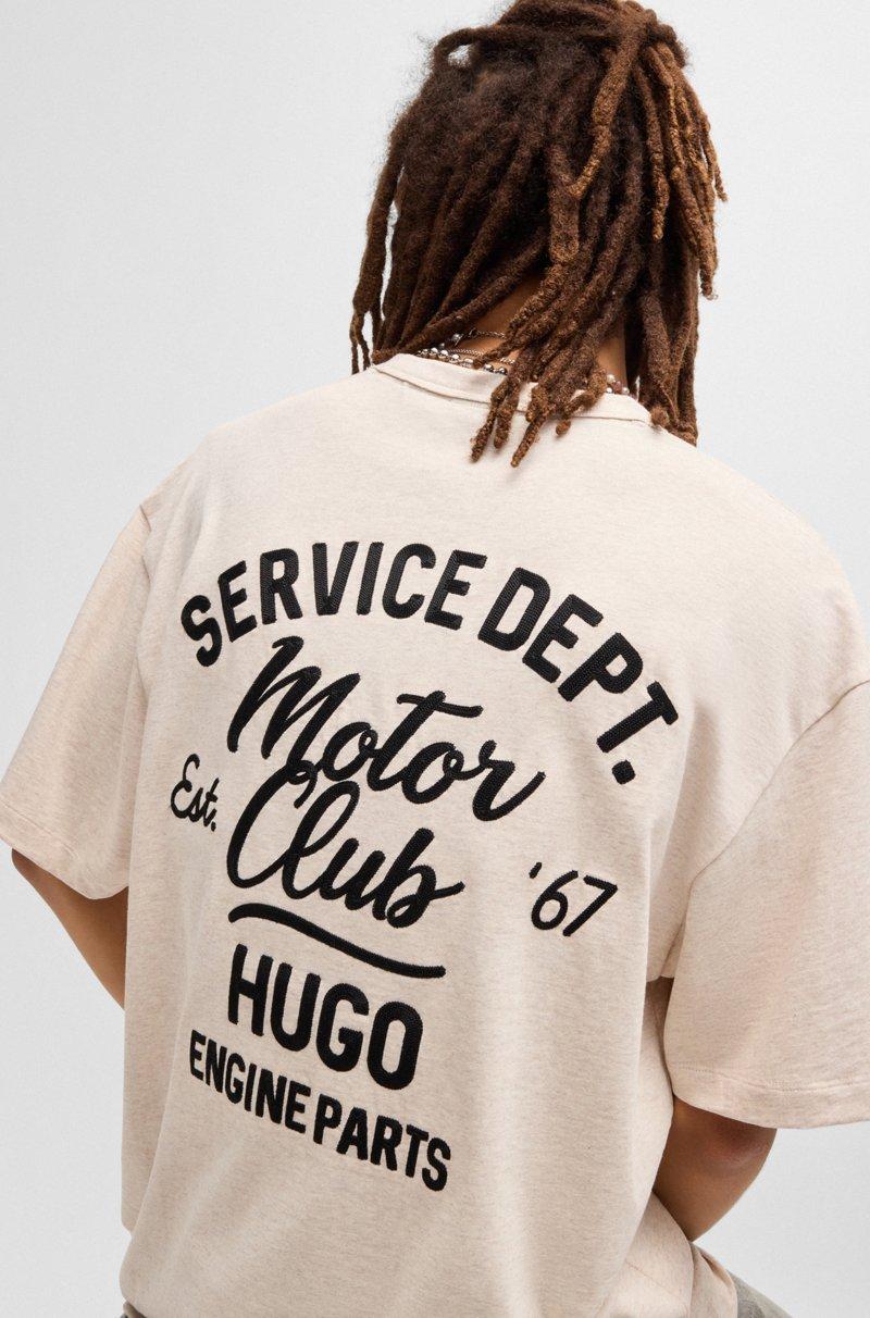 Hugo Boss Camiseta Loose Fit De Algodón Con Ilustración De Carreras