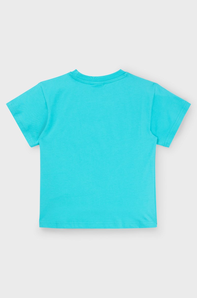 Hugo Boss Camiseta Loose Fit Para Niños En Algodón Con Estampado De Temporada