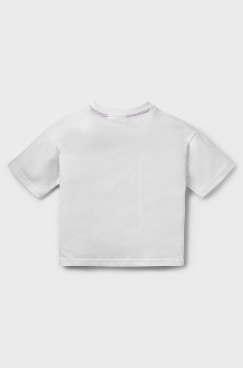 Hugo Boss Camiseta Loose Fit Para Niños En Algodón Con Logo Apilado