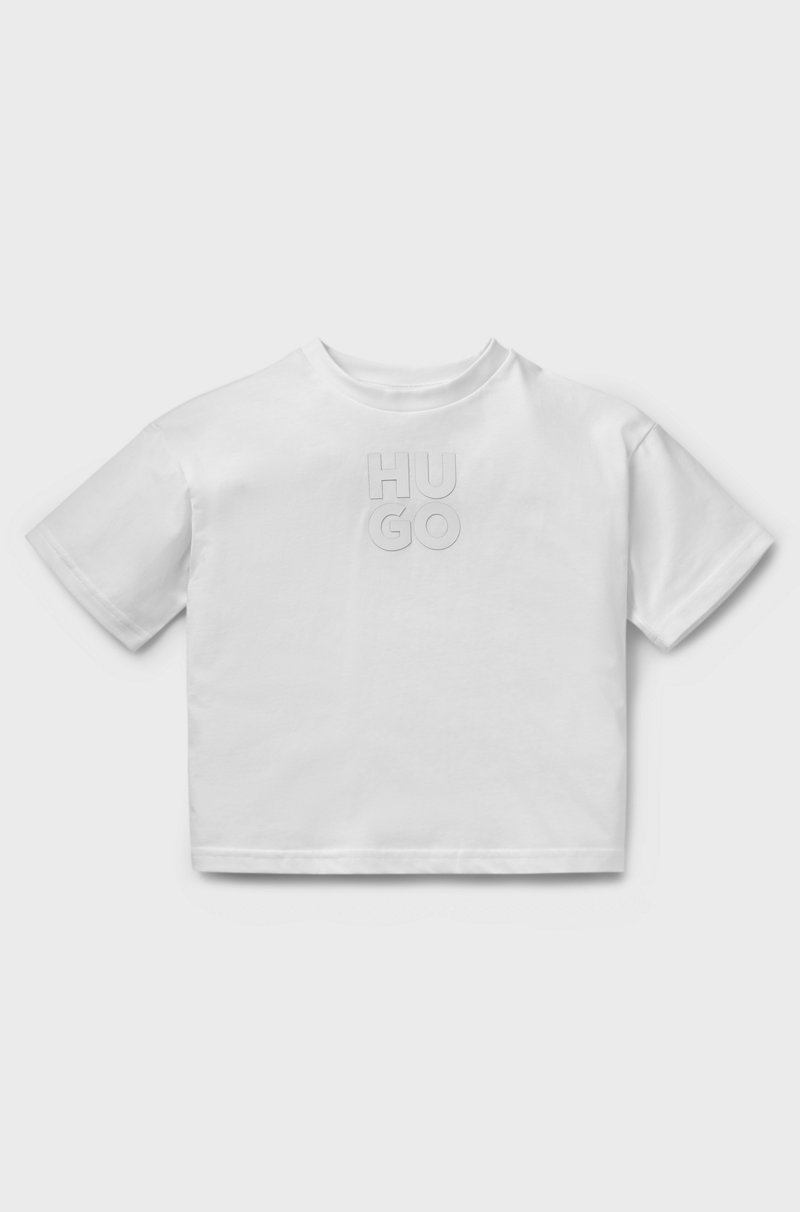 Hugo Boss Camiseta loose fit para niños en algodón con logo apilado