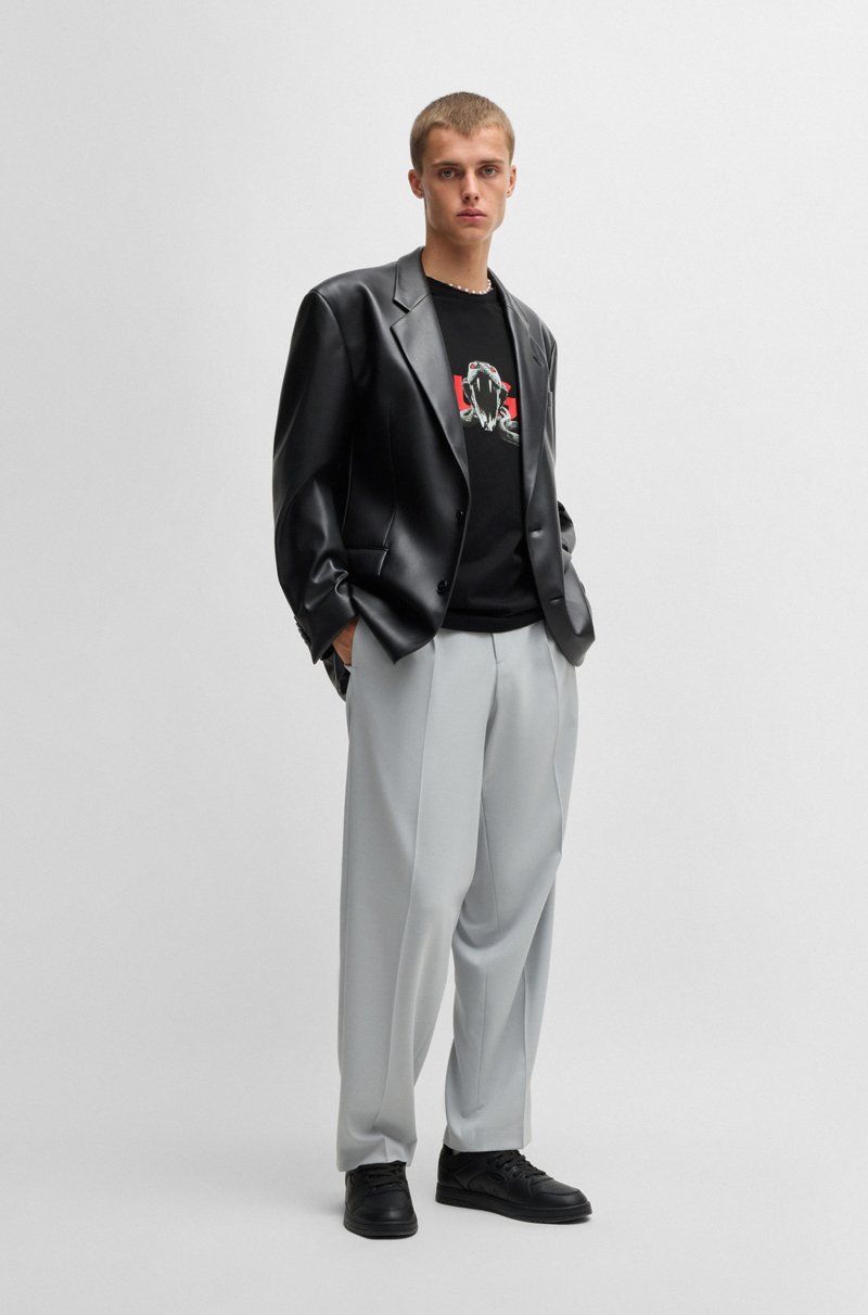 Hugo Boss Camiseta Oversize Fit De Algodón Con Gráfico De Animal