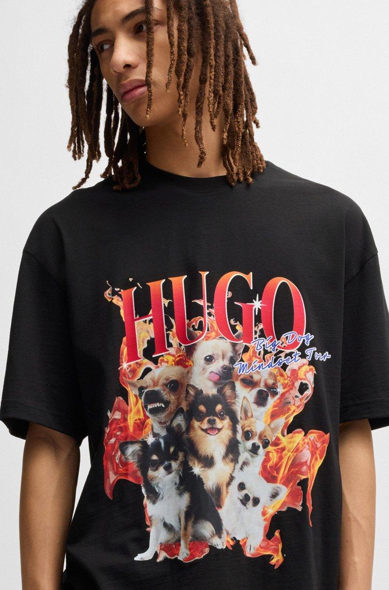 Hugo Boss Camiseta Oversize Fit De Algodón Con Gráficos De Perros
