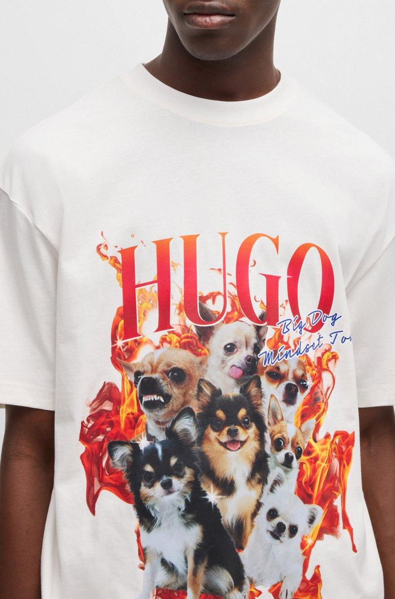 Hugo Boss Camiseta Oversize Fit De Algodón Con Gráficos De Perros