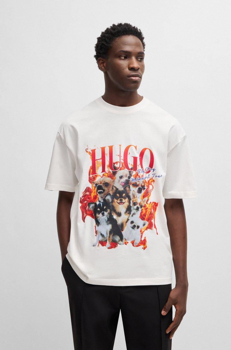 Hugo Boss Camiseta oversize fit de algodón con gráficos de perros