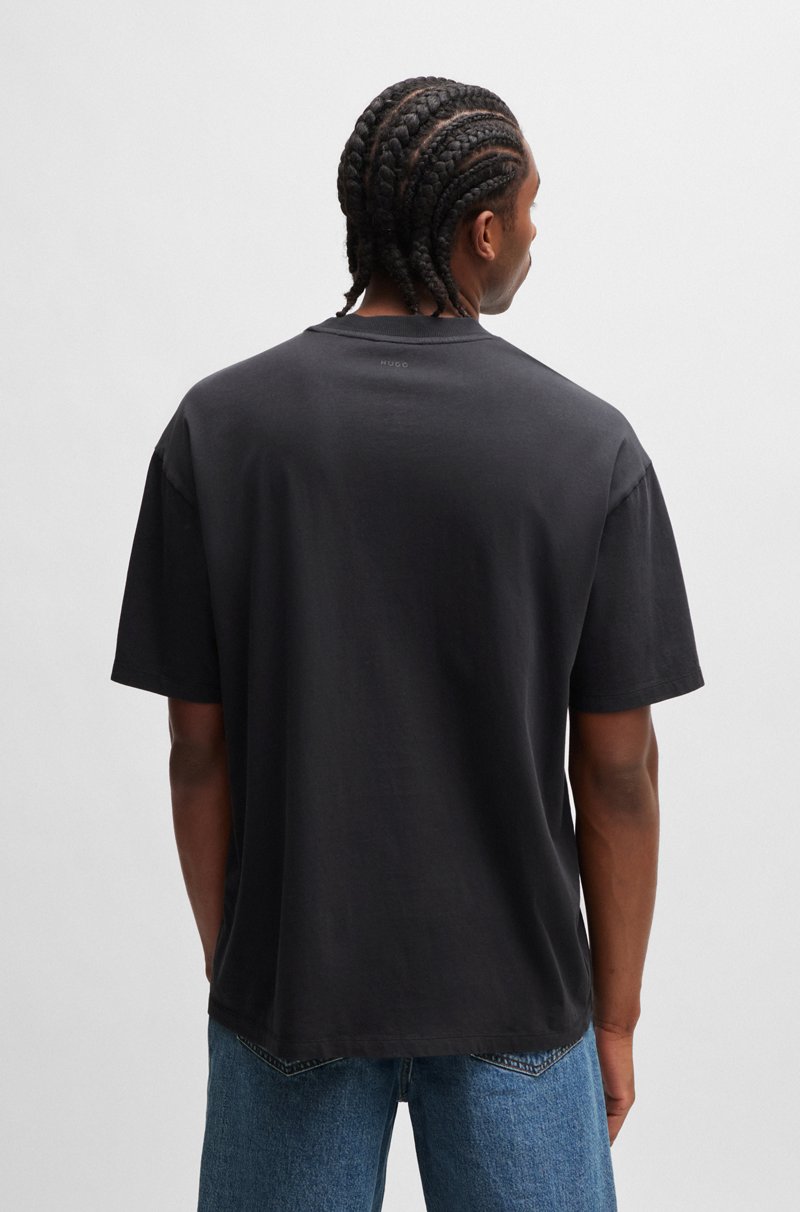 Hugo Boss Camiseta Oversize Fit De Algodón Con Logo De La Nueva Temporada