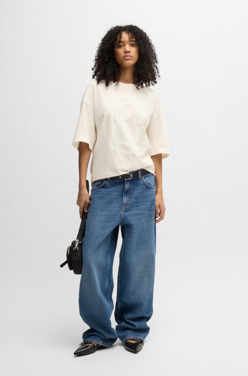 Hugo Boss Camiseta Oversize Fit De Algodón Con Logo De La Nueva Temporada