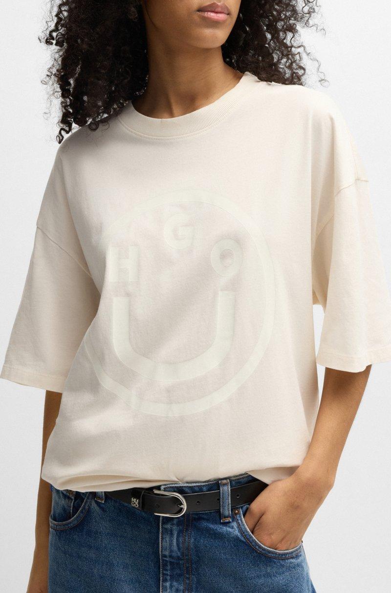 Hugo Boss Camiseta Oversize Fit De Algodón Con Logo De La Nueva Temporada