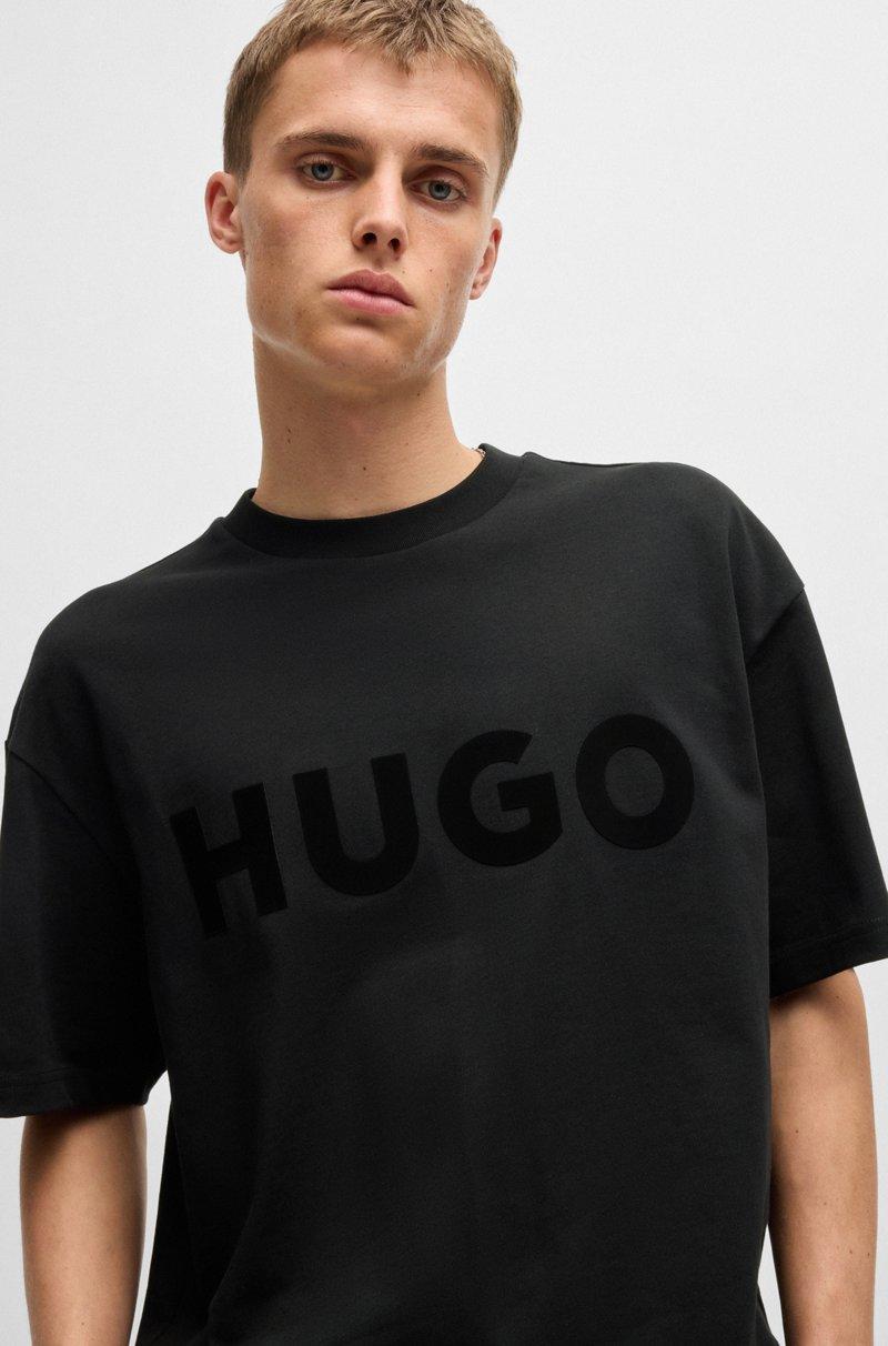 Hugo Boss Camiseta Oversize Fit De Algodón Con Logo Reflectante Decorativo
