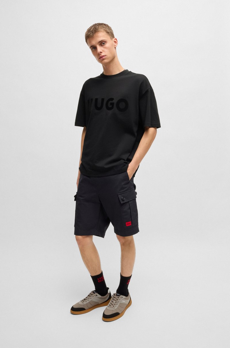 Hugo Boss Camiseta Oversize Fit De Algodón Con Logo Reflectante Decorativo