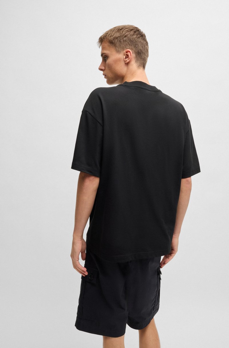 Hugo Boss Camiseta Oversize Fit De Algodón Con Logo Reflectante Decorativo