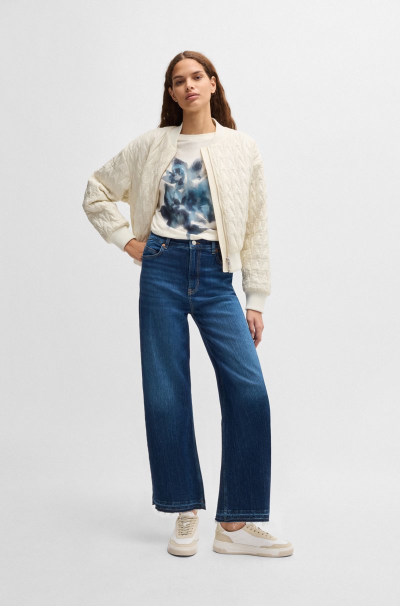 Hugo Boss Camiseta Oversize Fit De Punto De Algodón Con Ilustración De Temporada