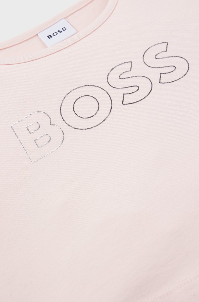 Hugo Boss Camiseta Oversize Fit Para Niños En Algodón Elástico Con Logo De Diseño