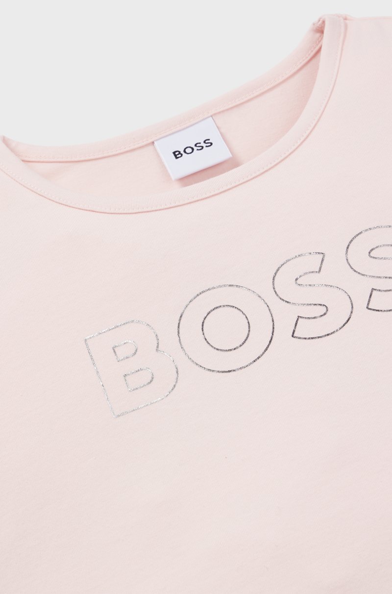 Hugo Boss Camiseta Oversize Fit Para Niños En Algodón Elástico Con Logo De Diseño