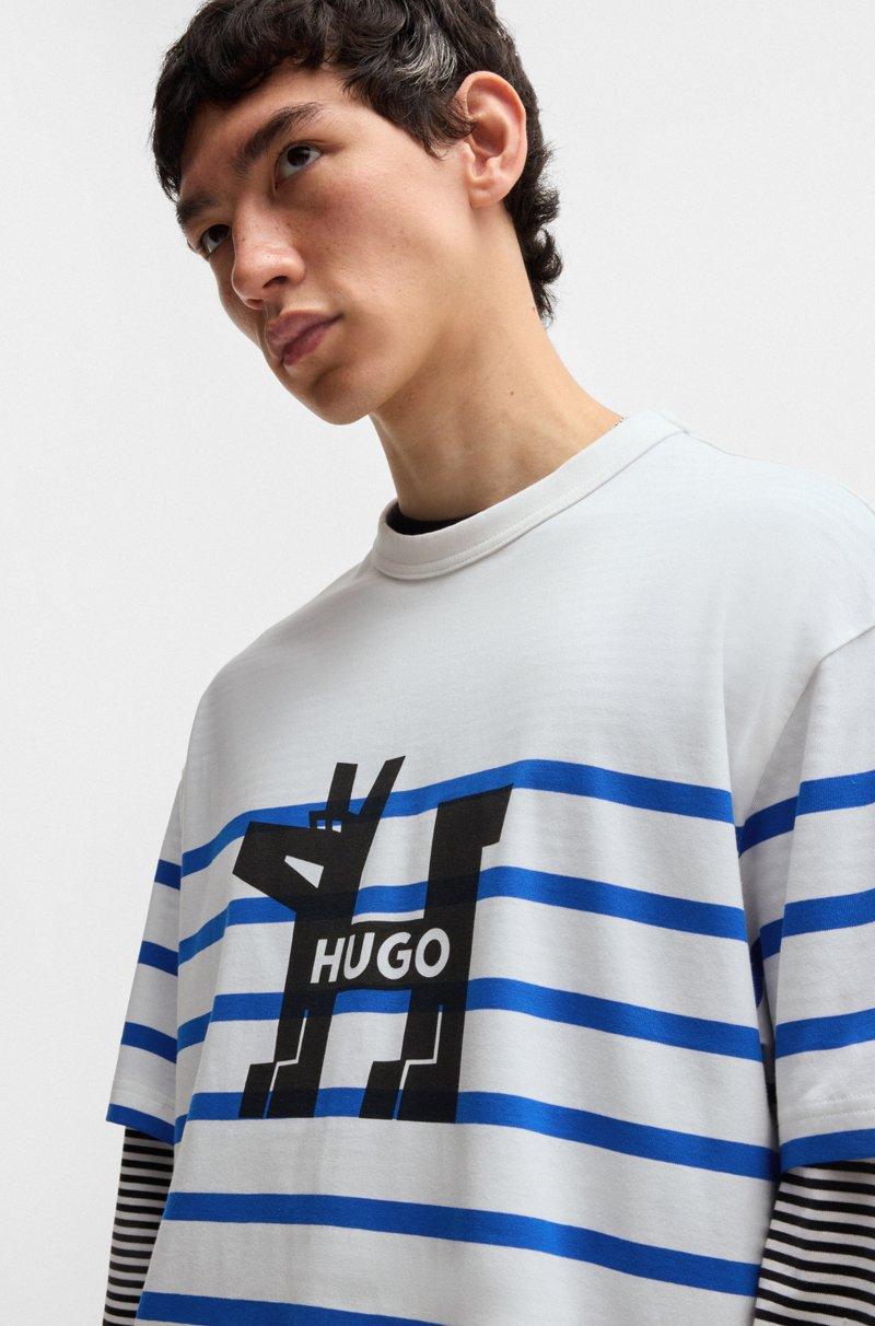 Hugo Boss Camiseta Oversized De Punto De Algodón Con Logo De Perro