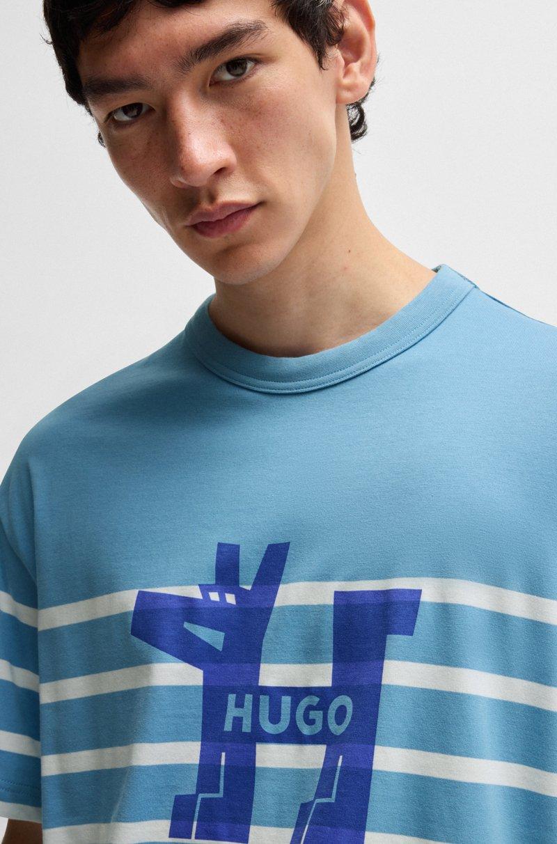 Hugo Boss Camiseta Oversized De Punto De Algodón Con Logo De Perro