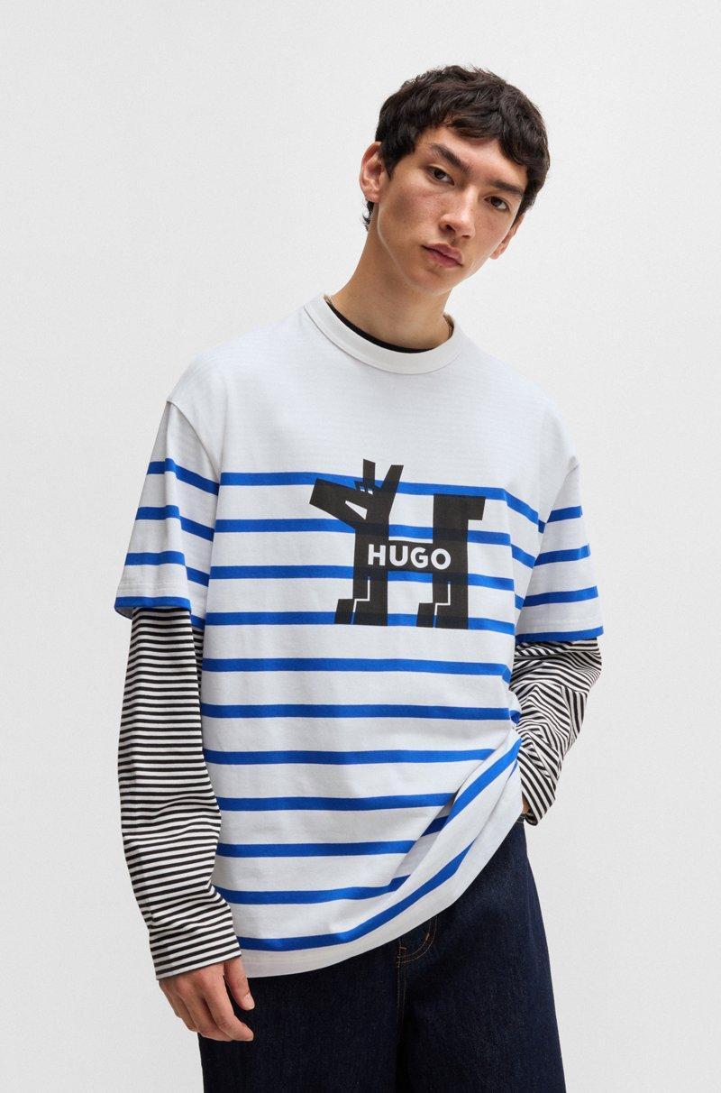 Hugo Boss Camiseta Oversized De Punto De Algodón Con Logo De Perro