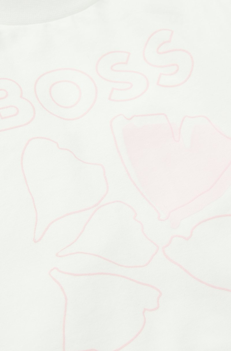 Hugo Boss Camiseta Para Bebé En Algodón Elástico Con Logo De Diseño