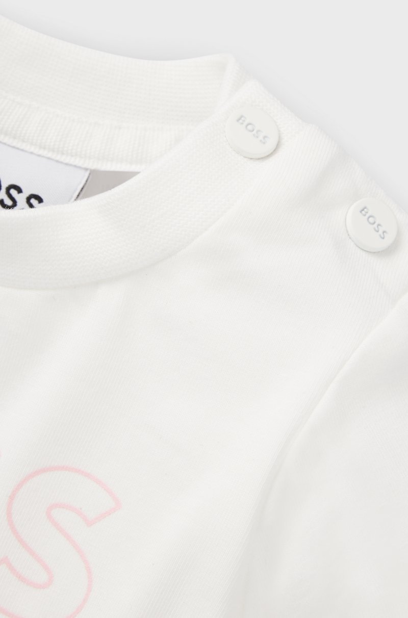 Hugo Boss Camiseta Para Bebé En Algodón Elástico Con Logo De Diseño