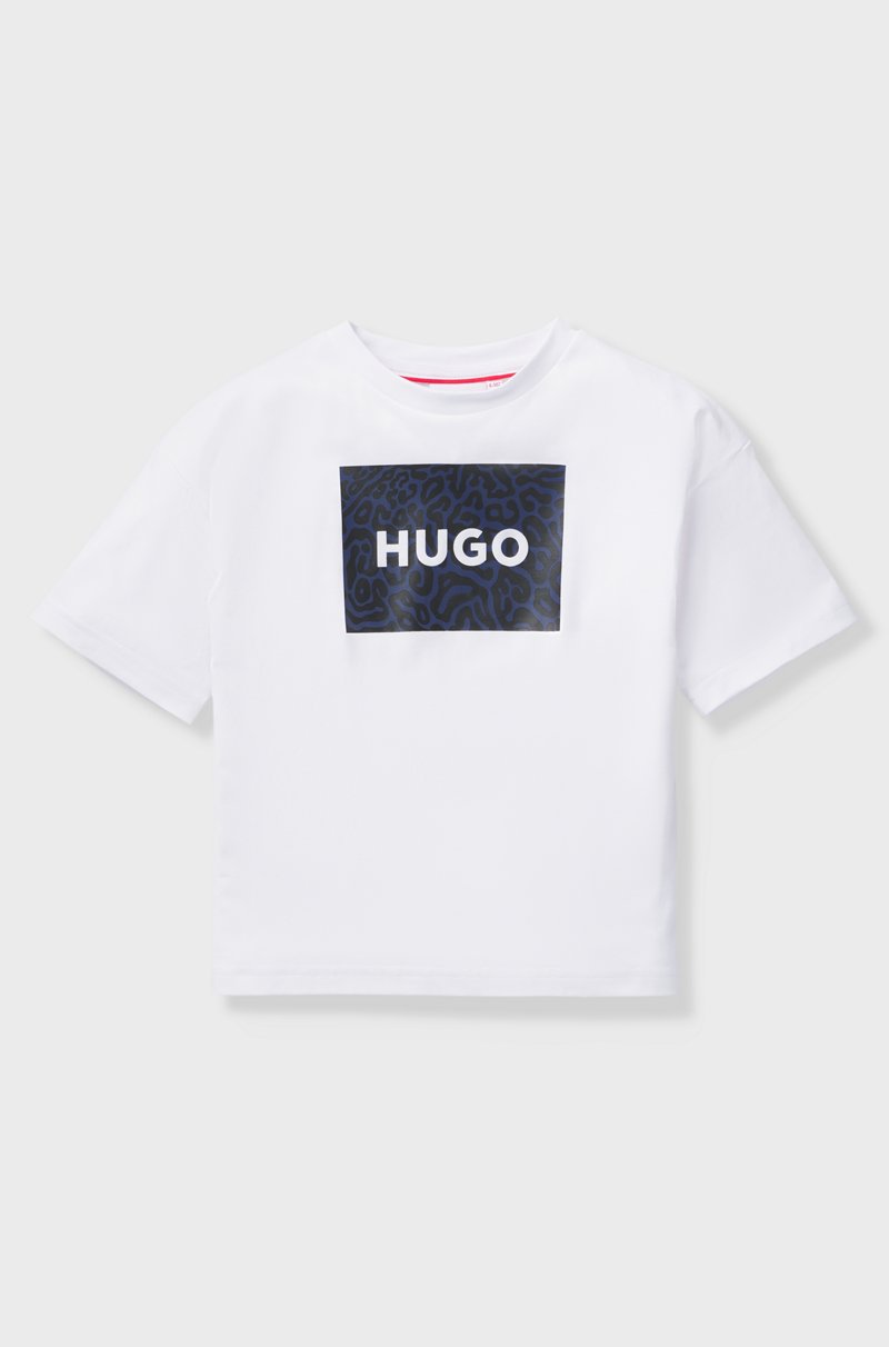 Hugo Boss Camiseta para niños en algodón con logo cuadrado en estampado animal