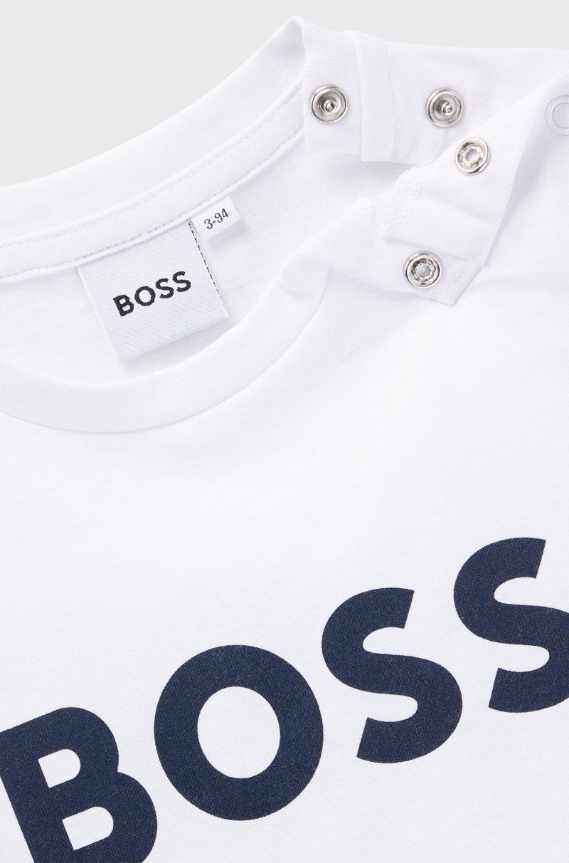 Hugo Boss Camiseta Para Niños En Algodón Con Logo Estampado