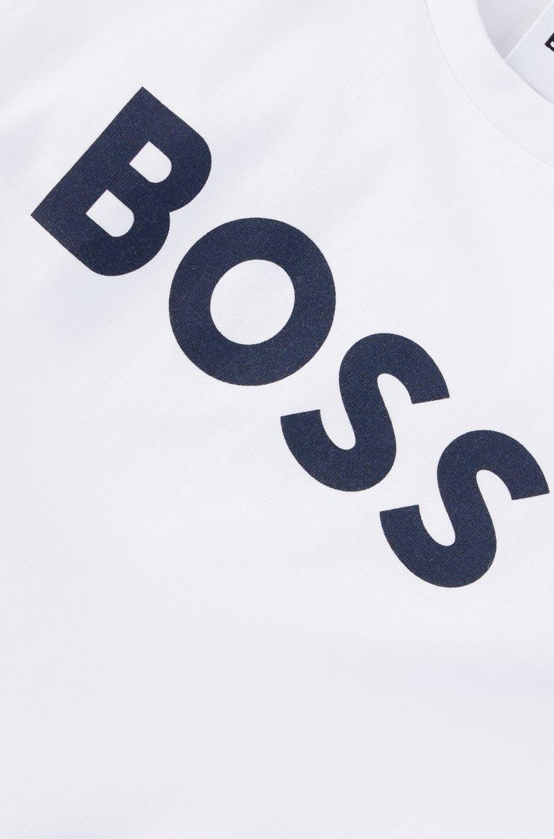 Hugo Boss Camiseta Para Niños En Algodón Con Logo Estampado
