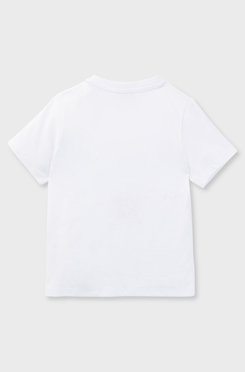 Hugo Boss Camiseta Para Niños En Algodón Con Logo Estampado