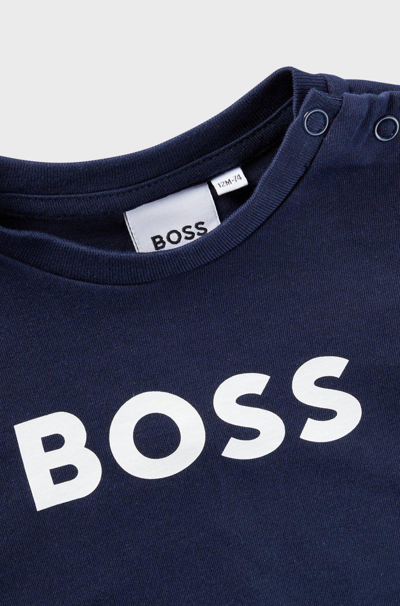 Hugo Boss Camiseta Para Niños En Algodón Con Logo Estampado