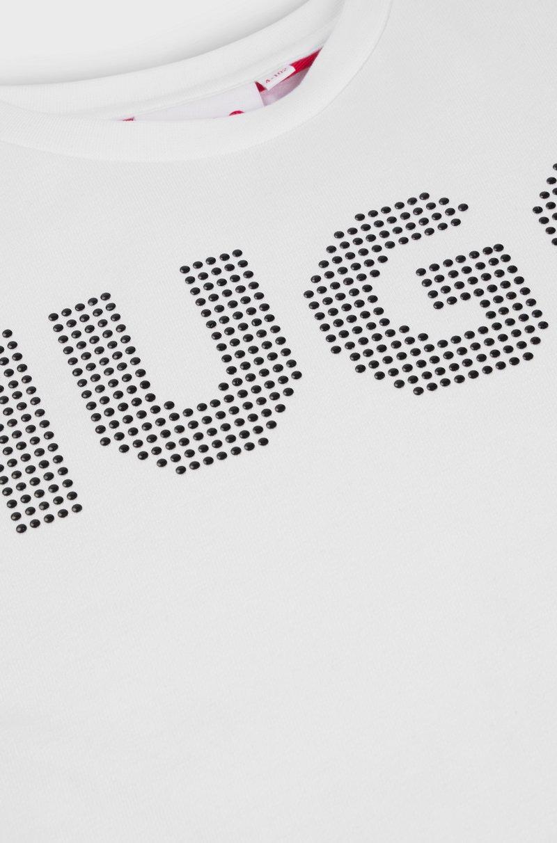 Hugo Boss Camiseta Para Niños En Algodón Con Logo Tachonado