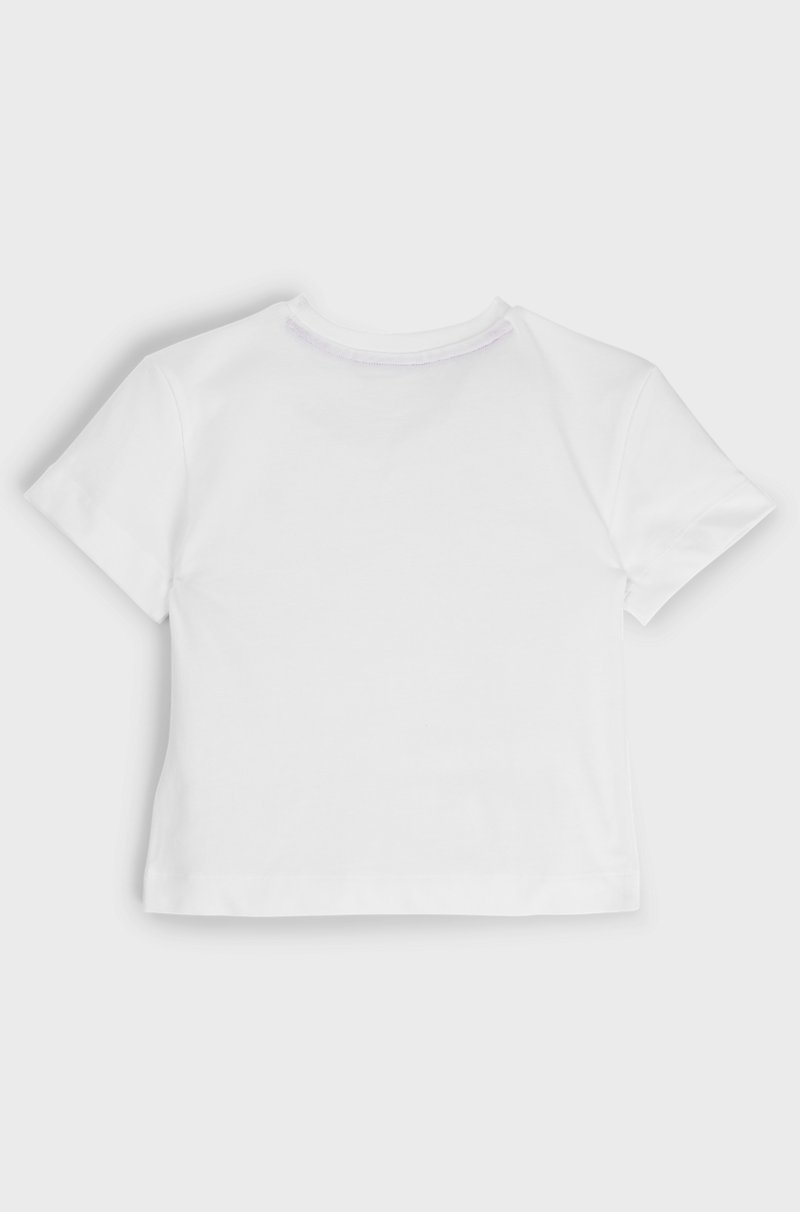 Hugo Boss Camiseta Para Niños En Algodón Con Logo Tachonado