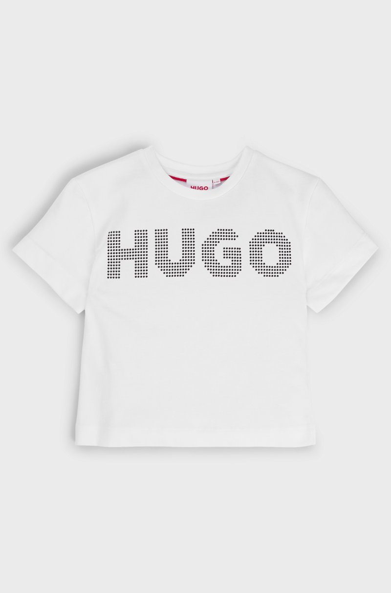 Hugo Boss Camiseta para niños en algodón con logo tachonado