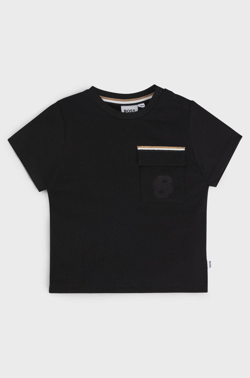 Hugo Boss Camiseta para niños en algodón con monograma Double B bordado