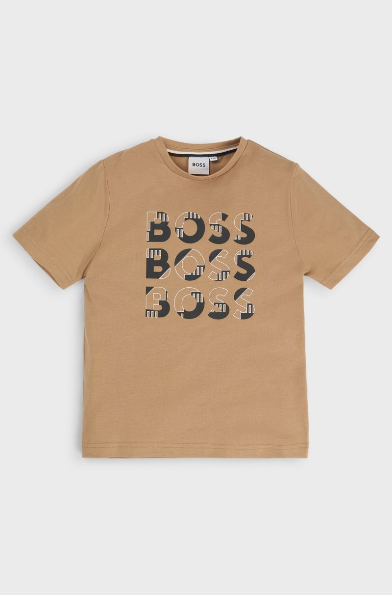 Hugo Boss Camiseta para niños en algodón con triple logo estampado